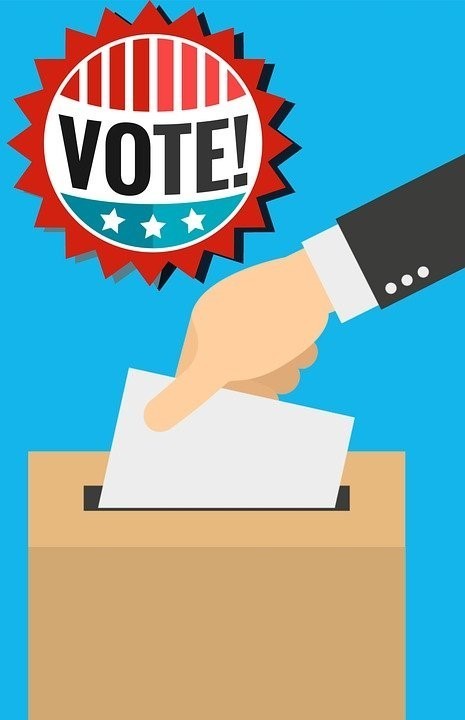 Individual casting their vote in a ballot box